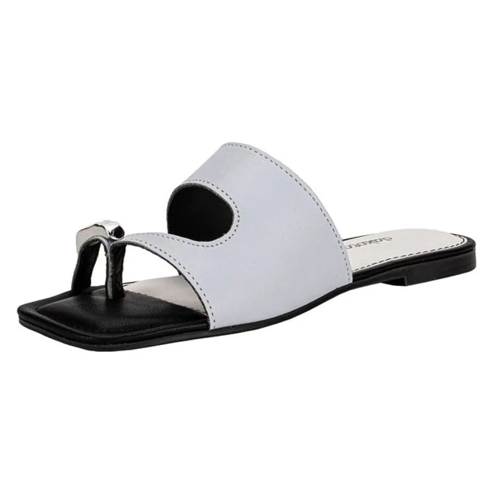Tamanco Feminino Flat Dakota Y9932 AZUL/PRETO 34
