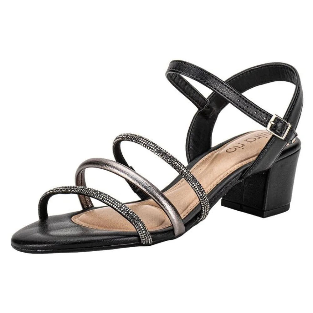 Sandália Feminina Salto Grosso Beira Rio 82461198 PRETO 34