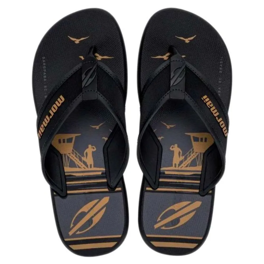 Chinelo Masculino Wave III Mormaii 12565 PRETO/BEGE 37/38