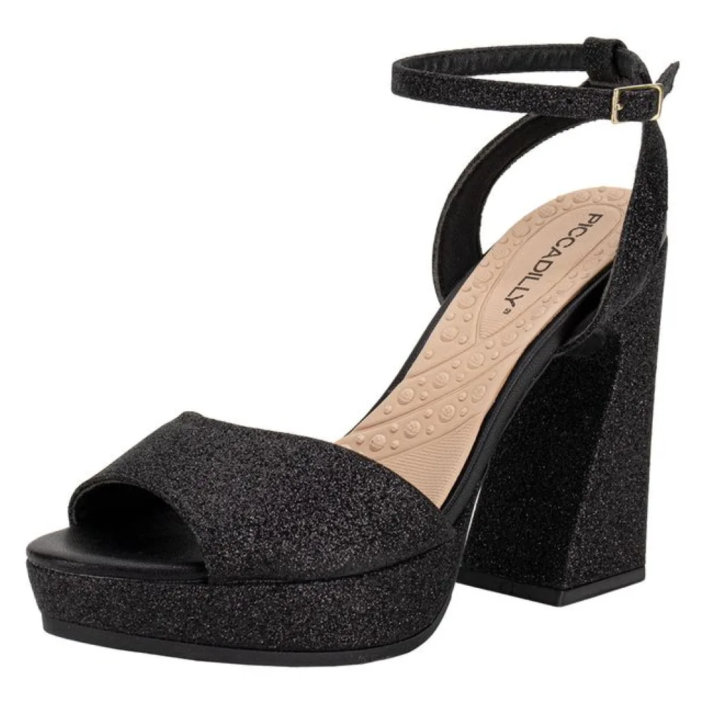 Sandália Feminina Meia Pata Piccadilly 818015 PRETO 34