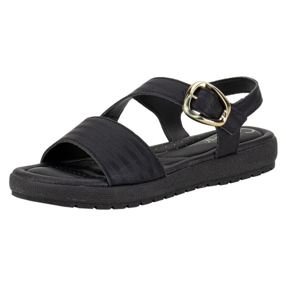 Sandália Feminina Flat Campesi CP582 PRETO 34