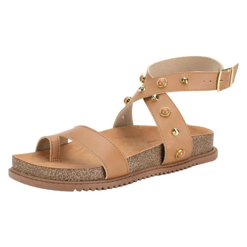 Sandália Feminina Flat Beira Rio 8524114 CAMEL 35