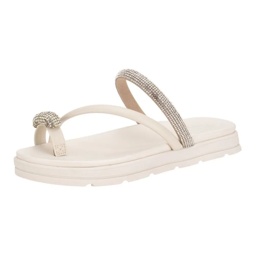 Tamanco Feminino Flat Moleca 5490127 MARFIM 34