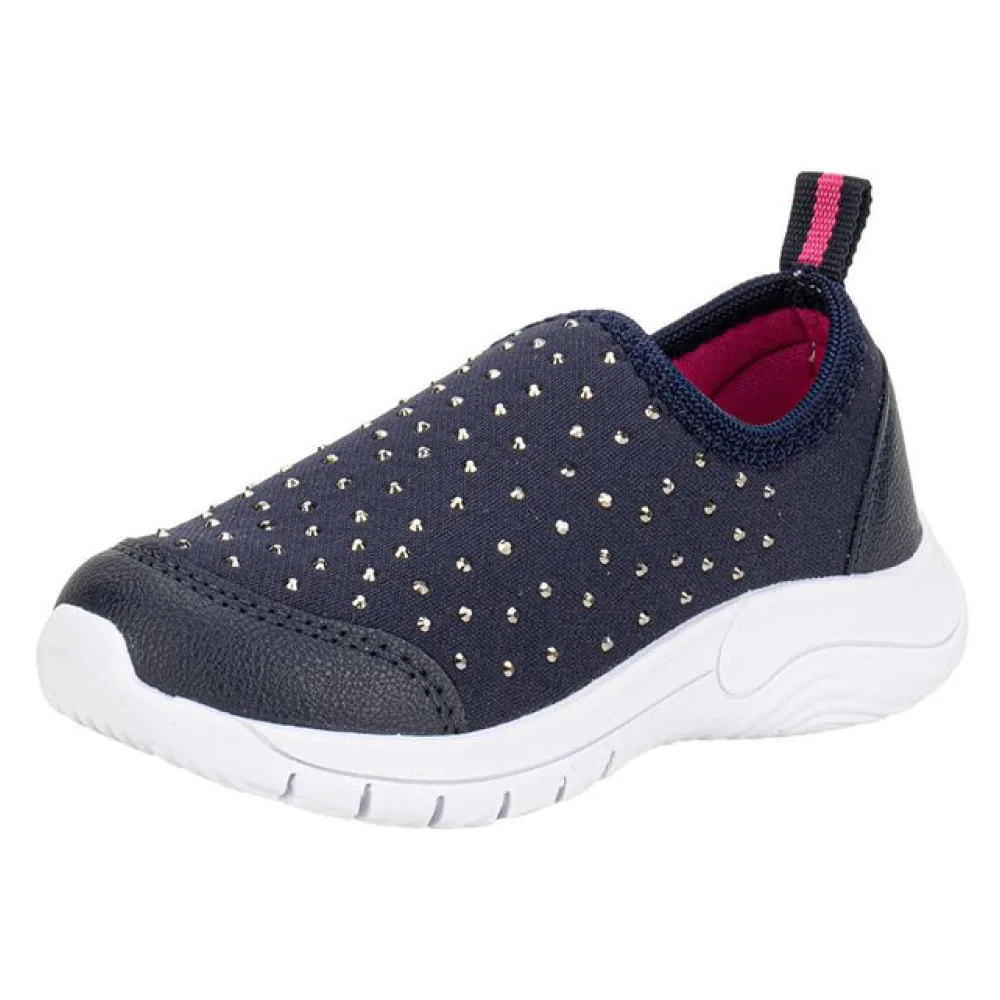 Tênis Infantil Feminino Slip On Lily Kids 19049 MARINHO 21