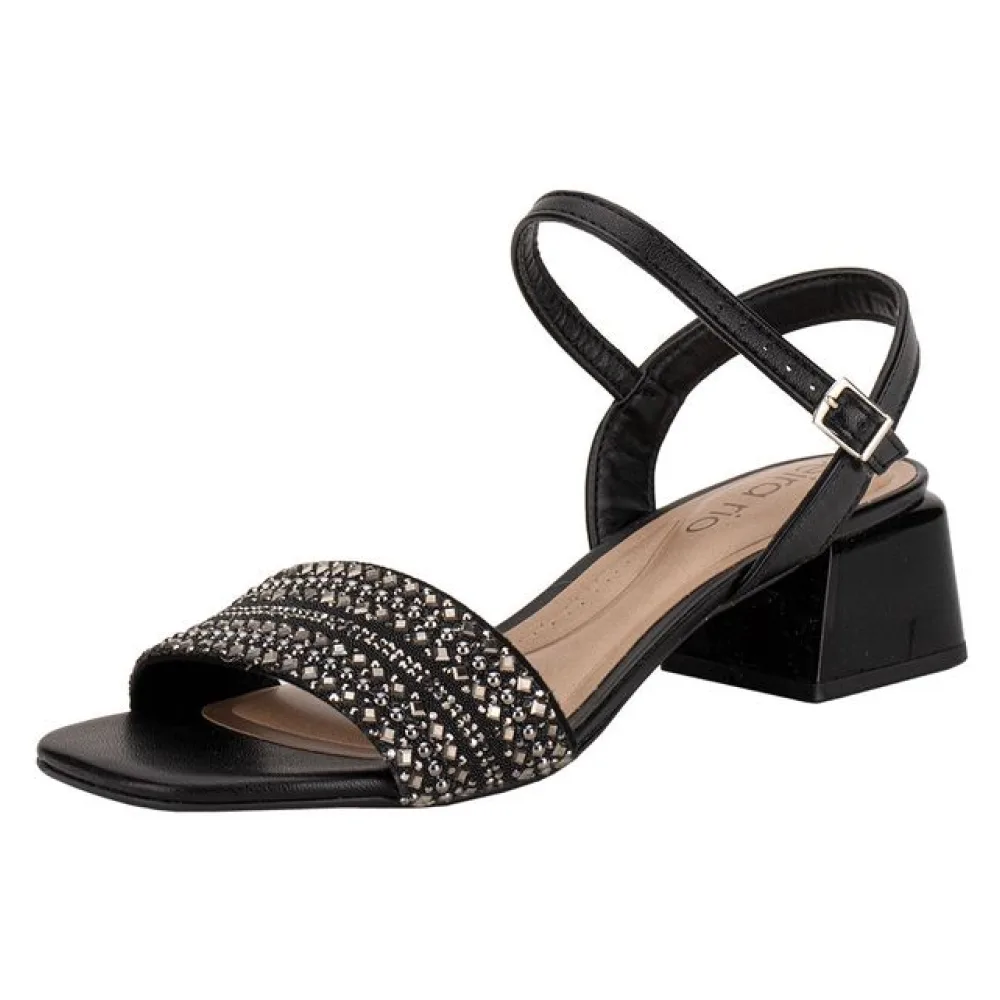 Sandália Feminina Salto Grosso Beira Rio 8423232 PRETO 34