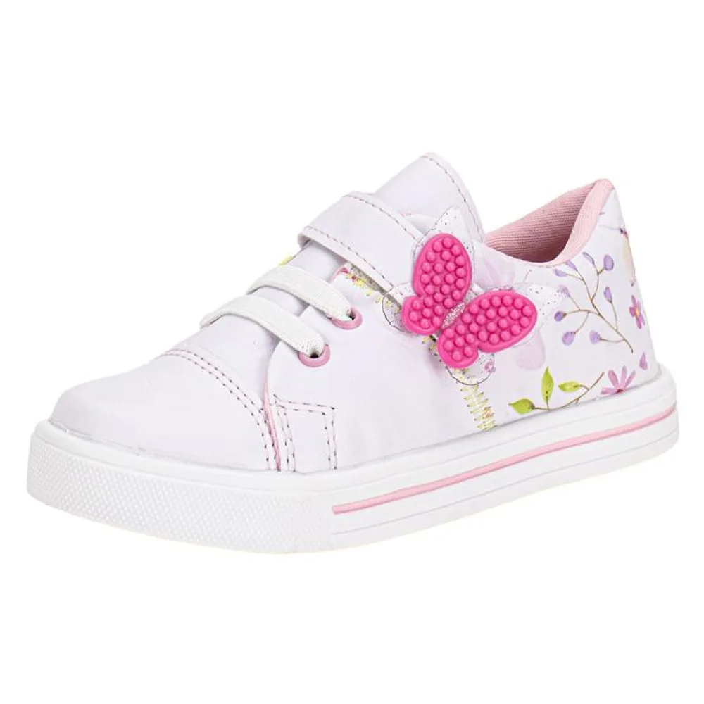 Tênis Infantil Feminino Linda Jú - 15551 BRANCO/ROSA 06 21