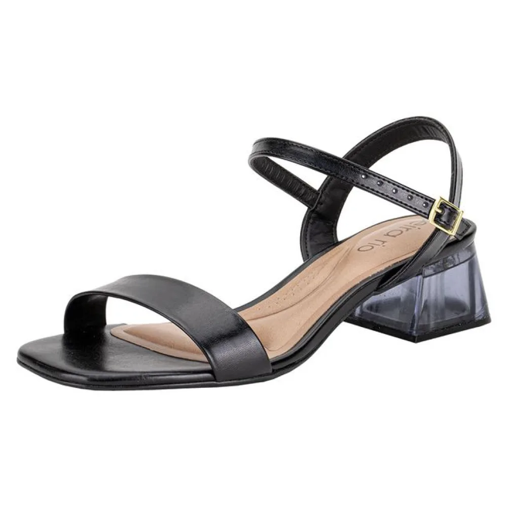 Sandália Feminina Salto Grosso Beira Rio 8468213 PRETO 34