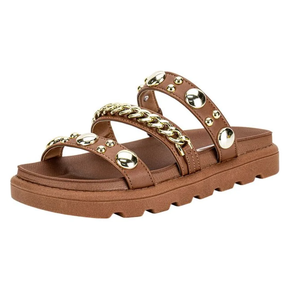 Tamanco Feminino Flat Vizzano 6510102 CHOCOLATE 34