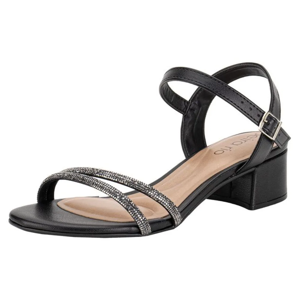 Sandália Feminina Salto Grosso Beira Rio 8345646 PRETO 34