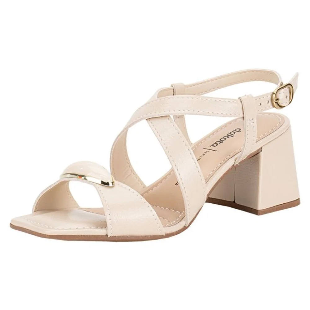 Sandália Feminina Salto Grosso Dakota Y9753 MARFIM 34