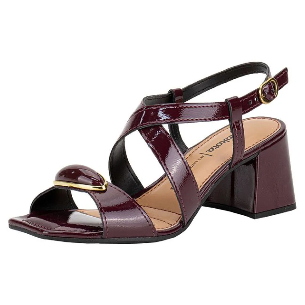 Sandália Feminina Salto Grosso Dakota Y9753 VINHO 34