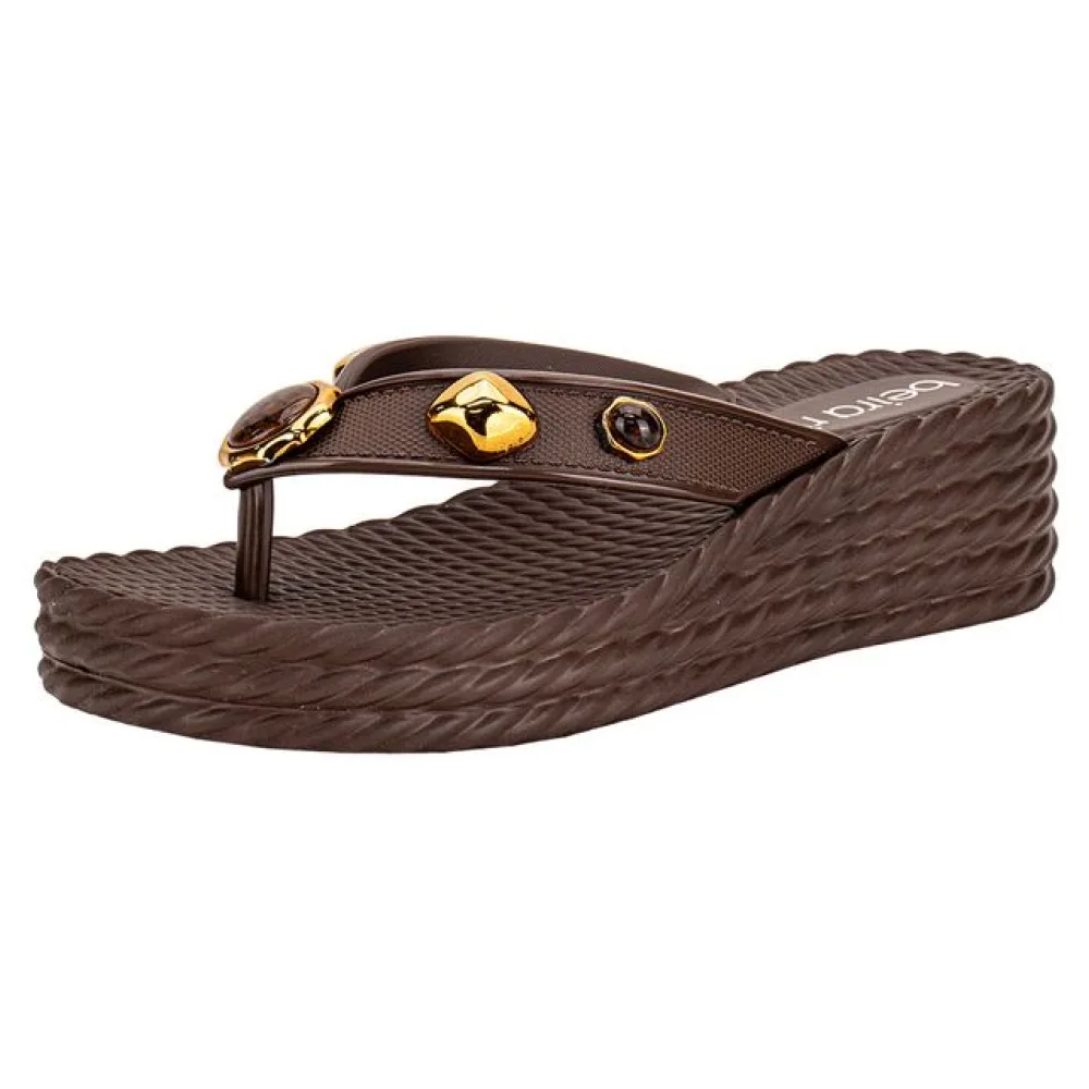 Tamanco Feminino Anabela Beira Rio 8561104 CHOCOLATE 34