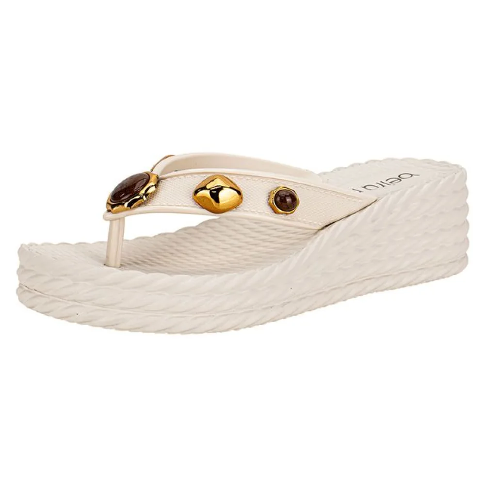 Tamanco Feminino Anabela Beira Rio 8561104 BRANCO/OFF 34