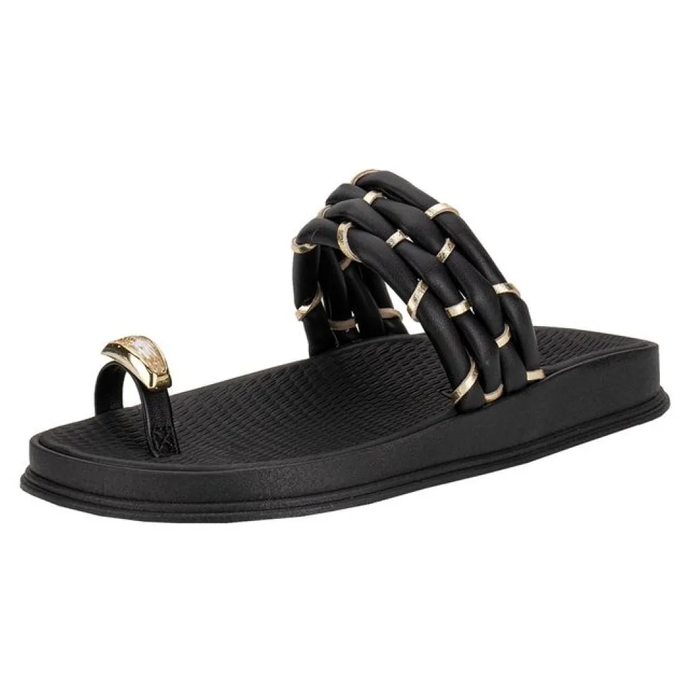 Tamanco Feminino Flat Moleca 5556111 PRETO 35