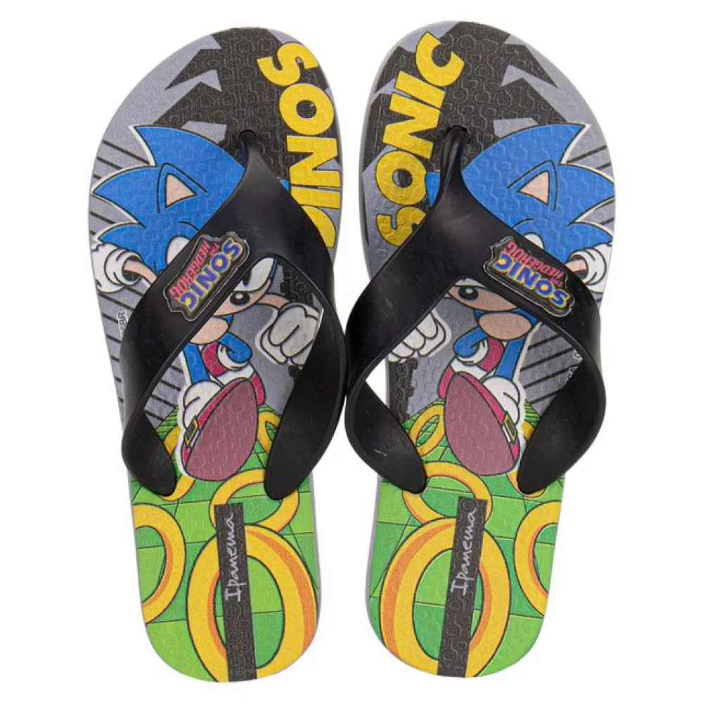 Chinelo Infantil Masculino Sonic Play Ipanema 27279 PRETO/CINZA 23/24