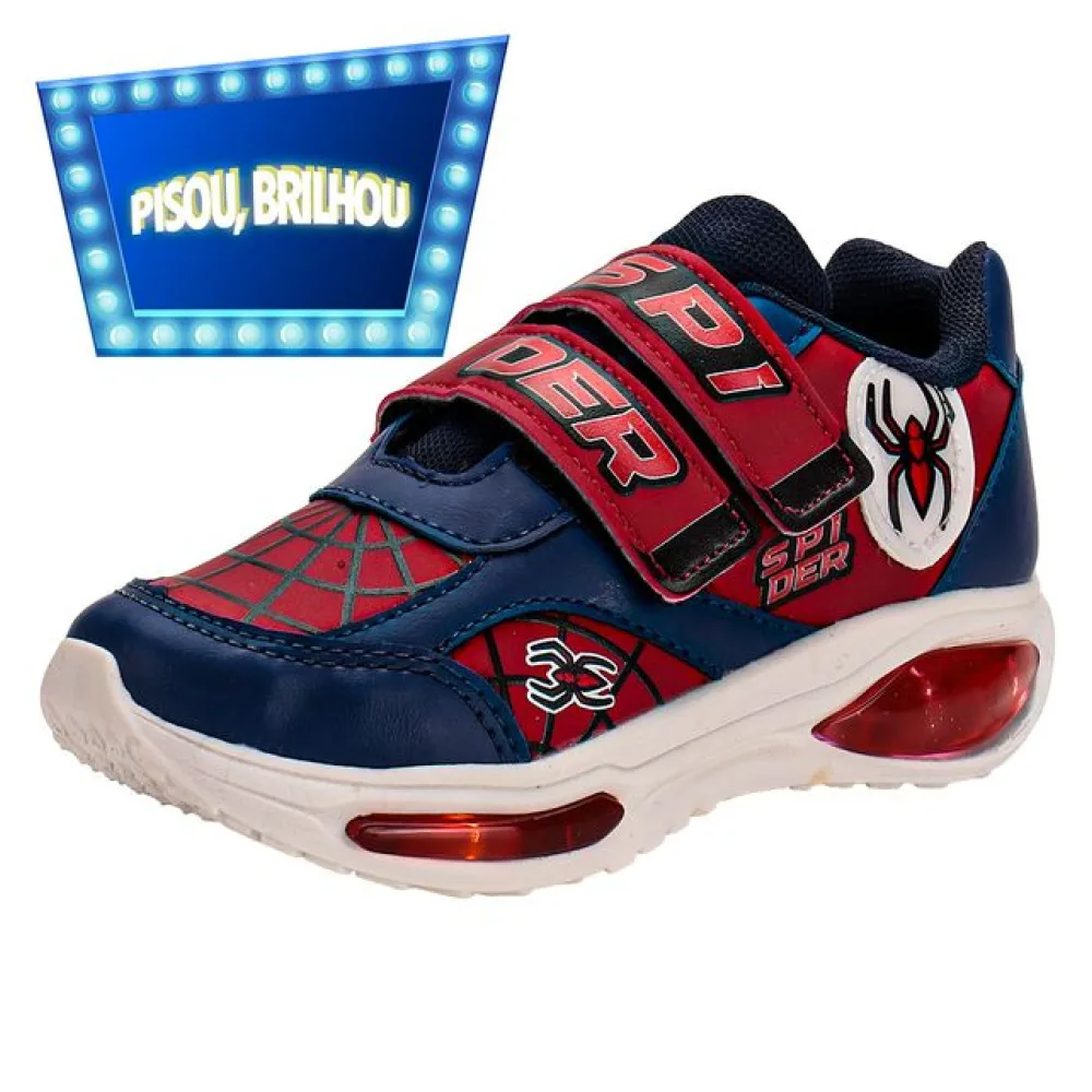 Tênis Infantil Masculino Led Minipé MP2537 AZUL/VERMELHO 02 25