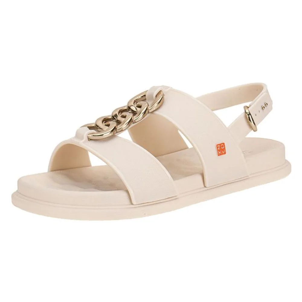 Sandália Feminina Flat Glam Zaxy 19222 MARFIM 33/34