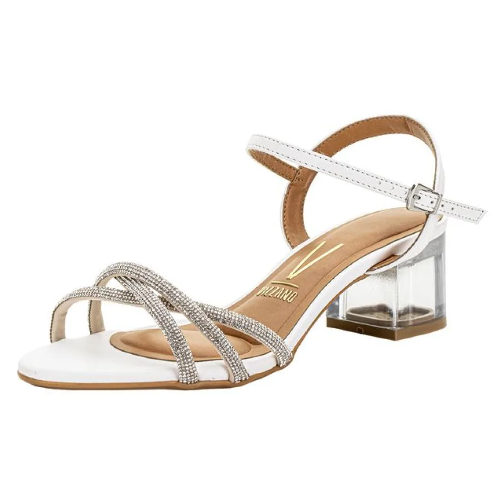 Sandália Feminina Salto Grosso Vizzano 6442112 BRANCO 34