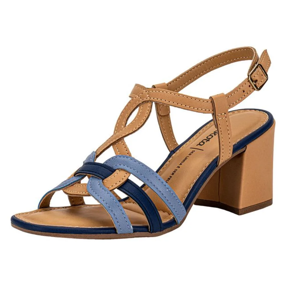 Sandália Feminina Salto Grosso Dakota DB111 CARAMELO 35