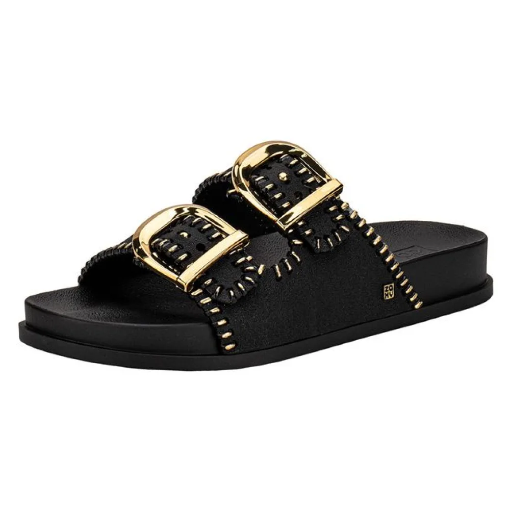 Sandália Feminina Conforto Fire Zaxy 19281 PRETO/DOURADO 33/34