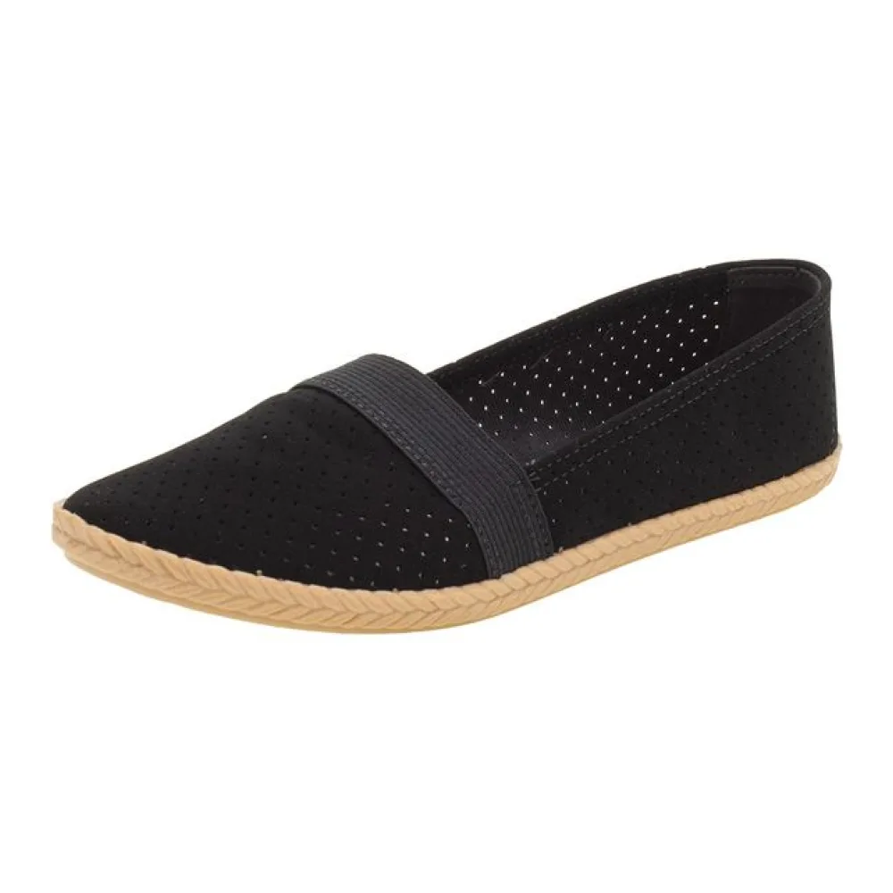 Sapatilha Feminina Moleca - 5287203 PRETO/NOBUCK 34