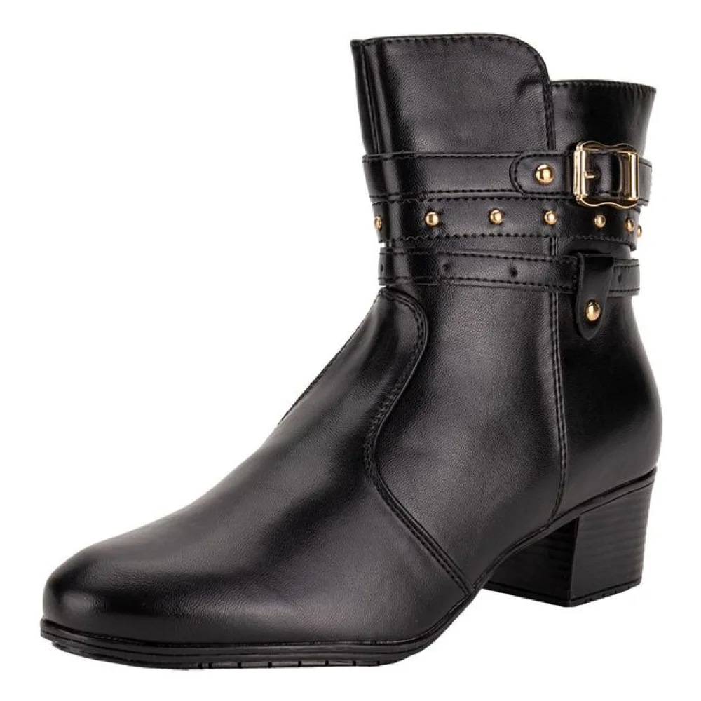 Bota Feminina Cano Baixo Mooncity 72301 PRETO 34