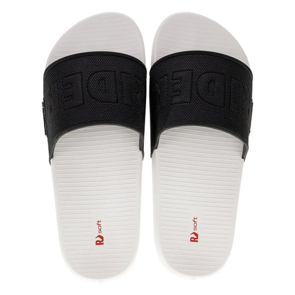 Chinelo Masculino Slide Grid Rider 12321 BRANCO/PRETO 39