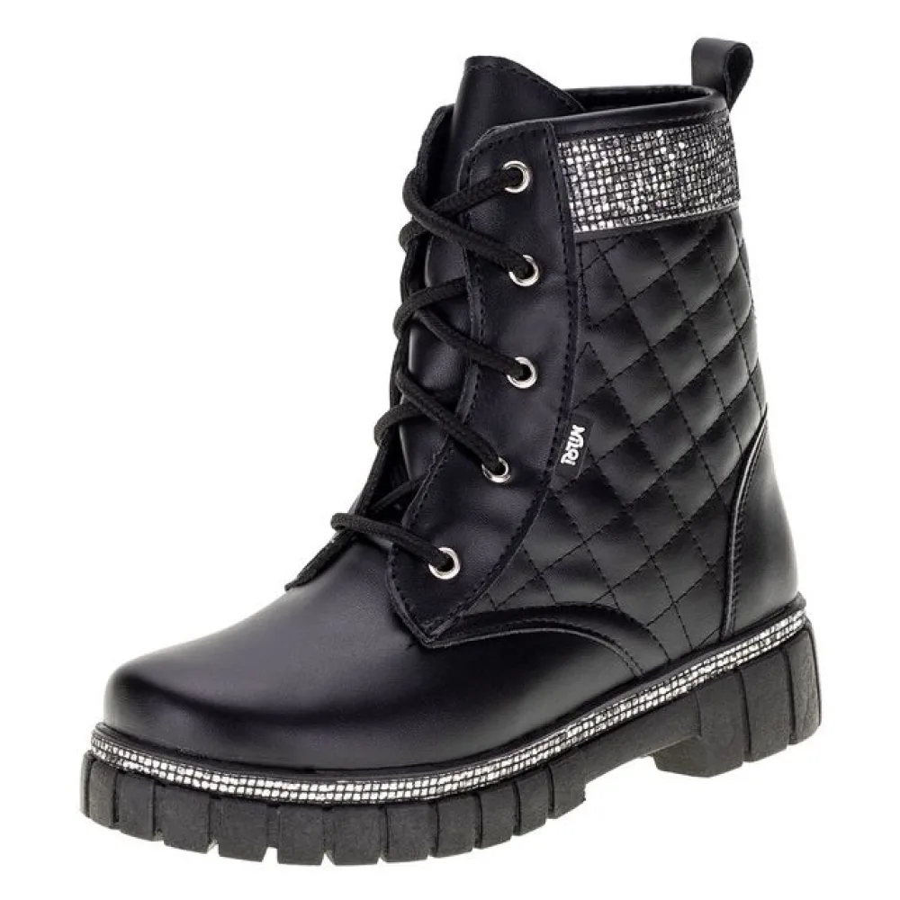 Bota Infantil Feminina Coturno Nilqi 1510 PRETO 31