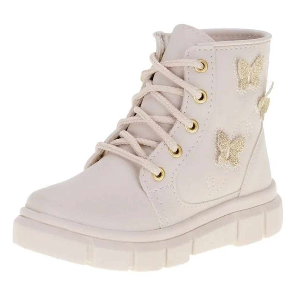 Bota Infantil Feminina Coturno Lily Kids 16028 MARFIM 21