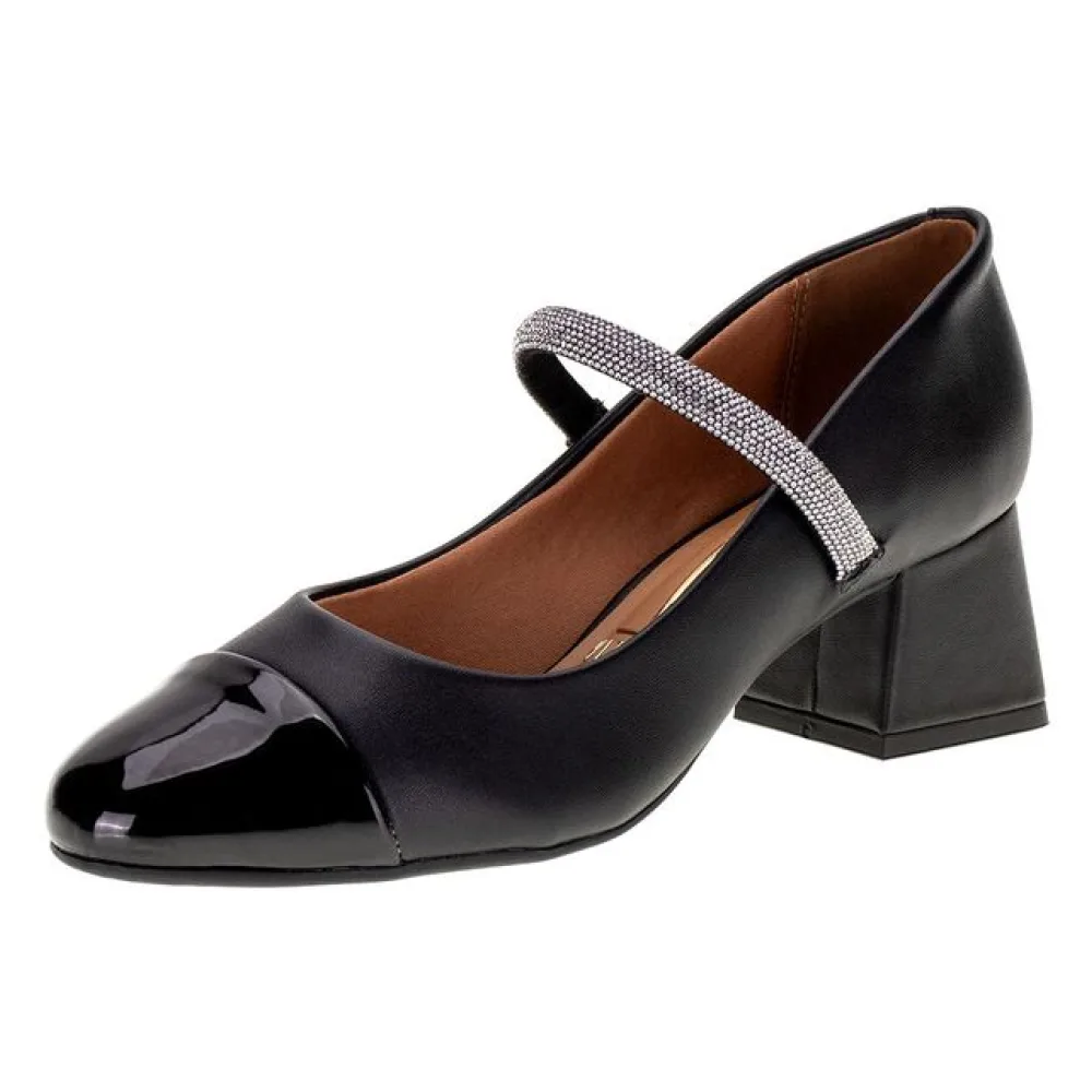 Sapato Feminino Salto Grosso Vizzano 1423103 PRETO 34
