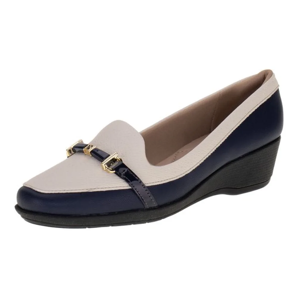 Sapato Feminino Anabela Piccadilly 143215 AZUL/BRANCO 34