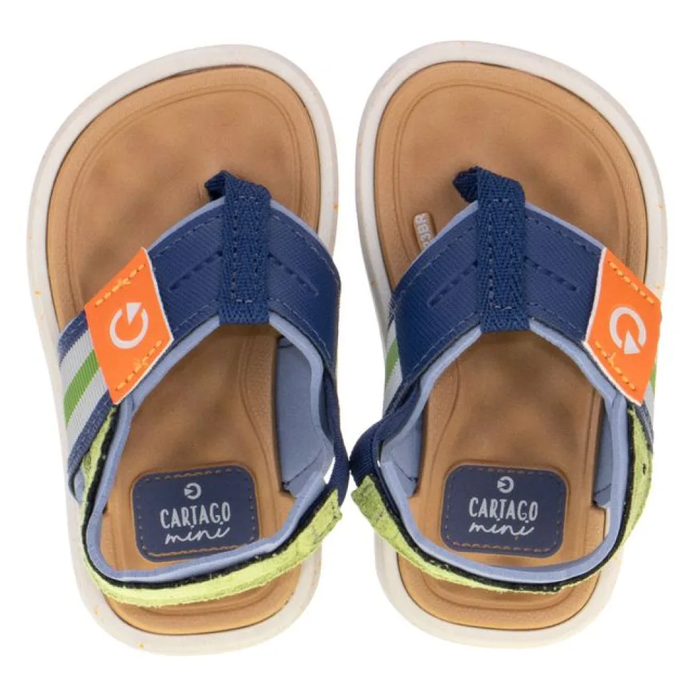 Chinelo Infantil Masculino Mini II Cartago 12234 CINZA/AZUL 17/18