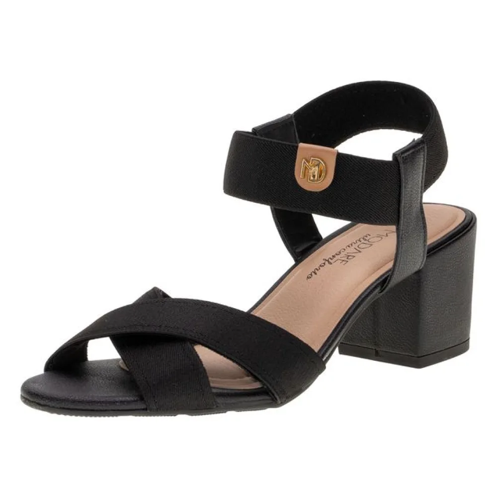 Sandália Feminina Salto Grosso Modare 7109468 PRETO 34
