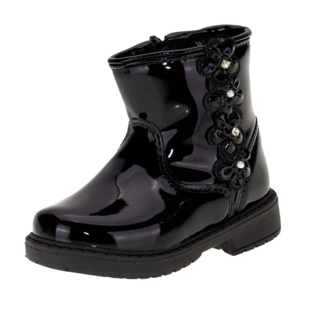 Bota Infantil Feminina Lily Kids 15095 VERNIZ/PRETO 21