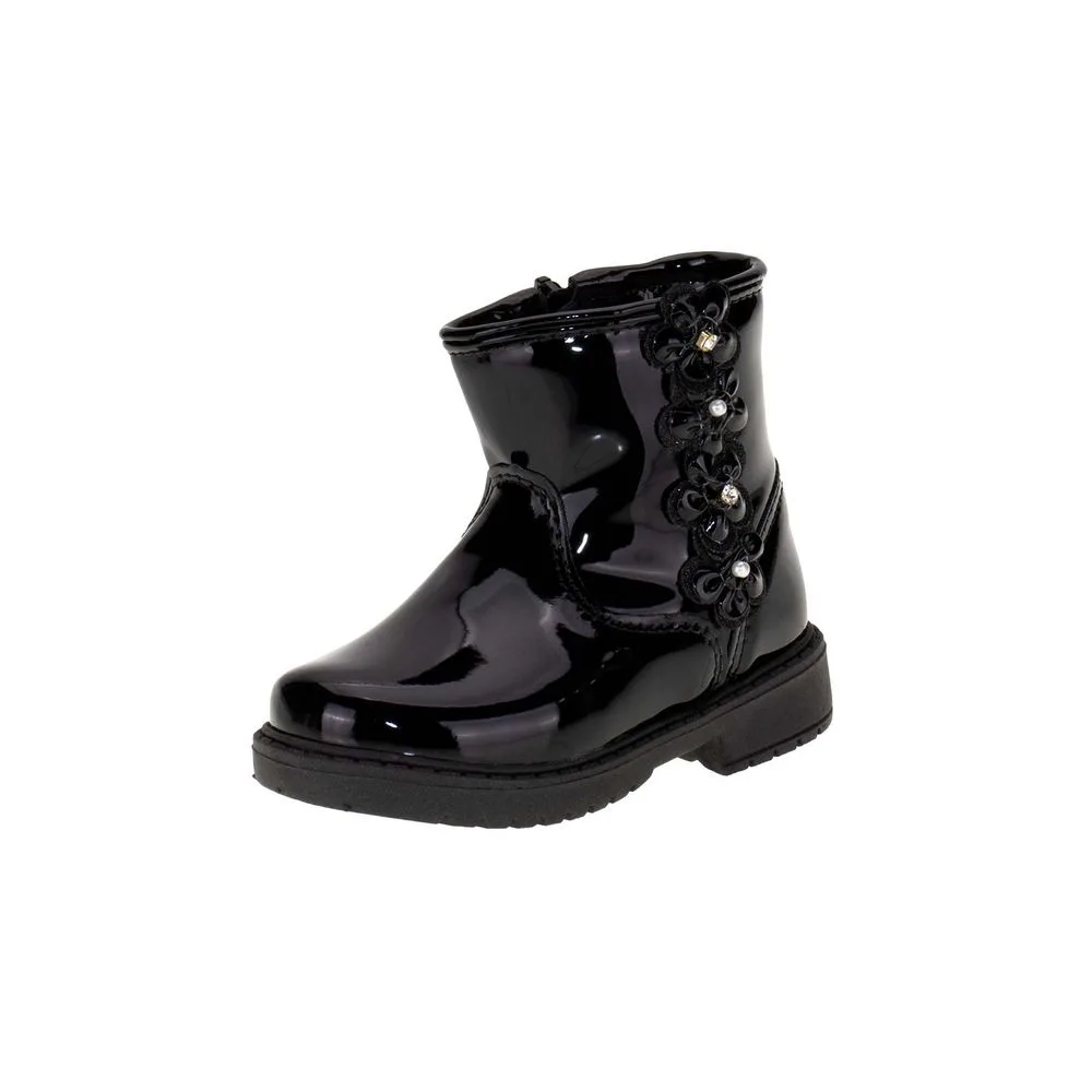 Bota Infantil Feminina Lily Kids 15095 VERNIZ/PRETO 21