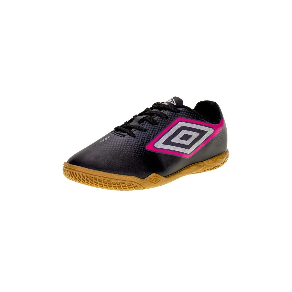 Chuteira Infantil Indoor Cannon JR Umbro U07FB00238 PRETO/ROSA 29