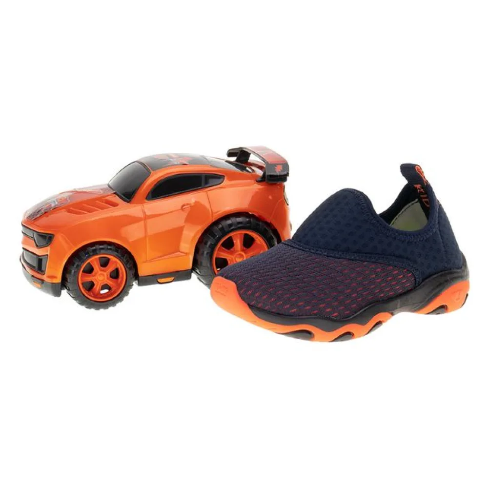 Kit Tênis Infantil Play e Carrinho Kidy 0070660 AZUL/LARANJA 32
