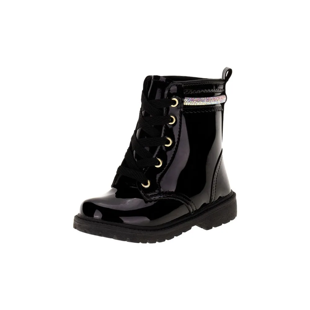 Bota Infantil Feminina Coturno Gracinha 0084 VERNIZ/PRETO 22