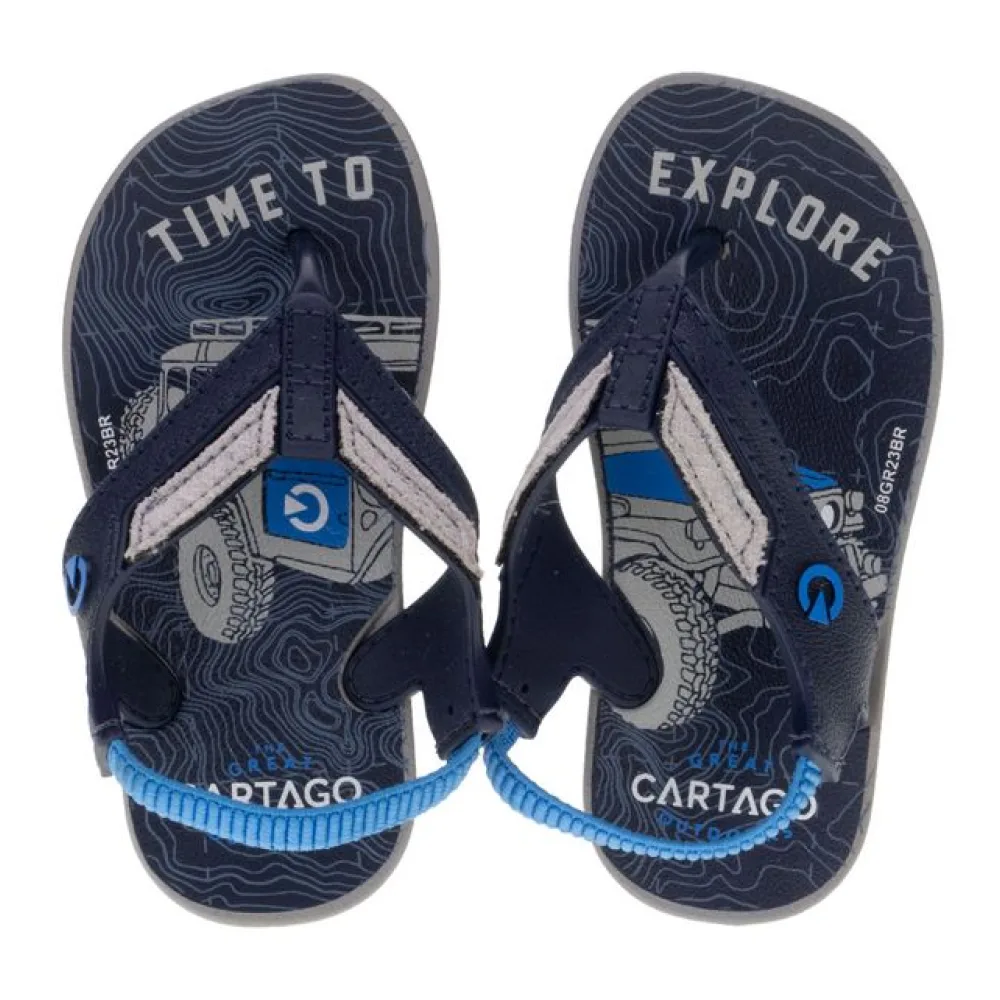 Chinelo Infantil Masculino Dakar Plus Cartago 11493 CINZA/AZUL 17/18