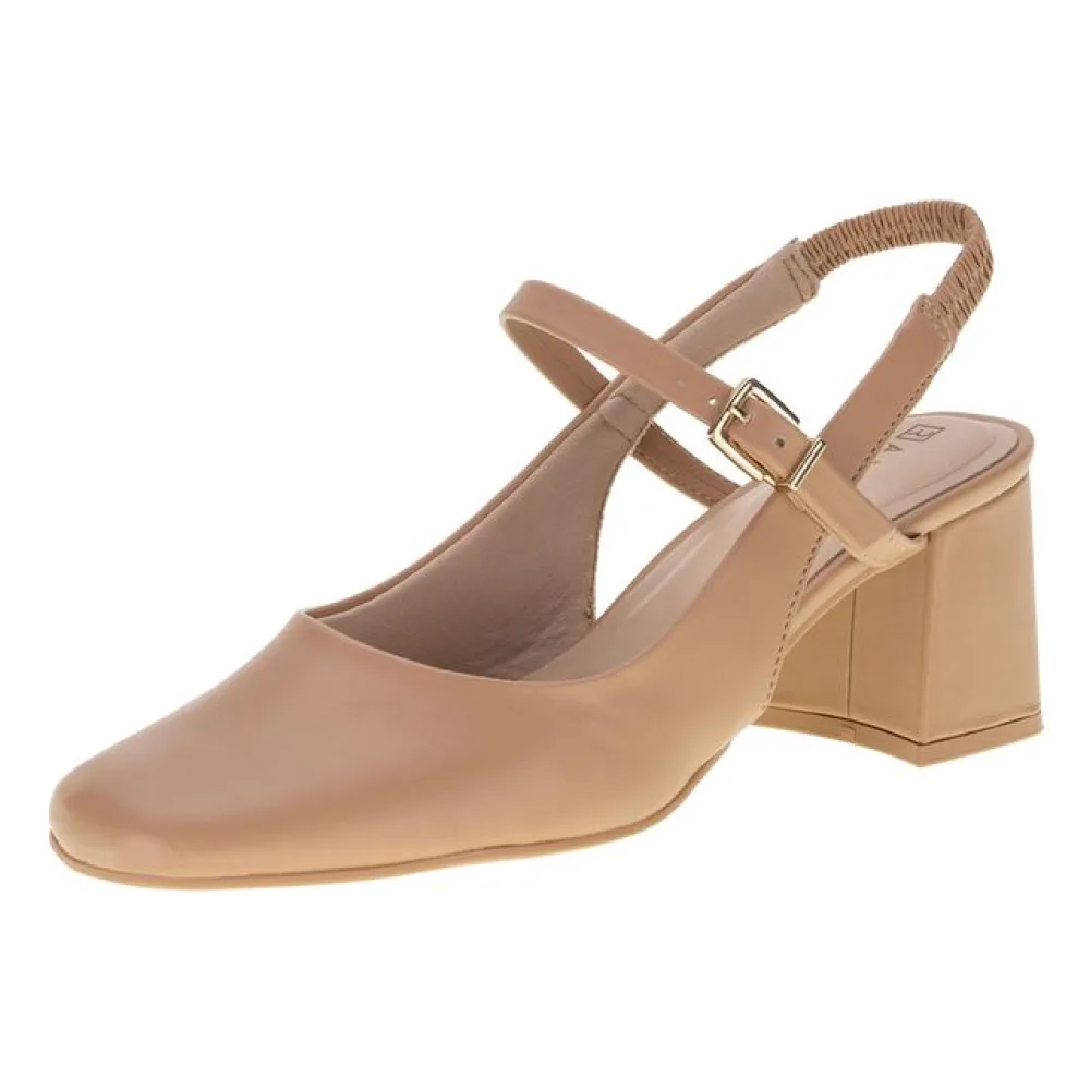 Sapato Feminino Salto Grosso Ramarim 2417131 BEGE 34