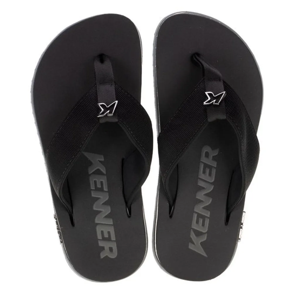 Chinelo Masculino Kivah Line Kenner DVD PRETO/BRANCO 41