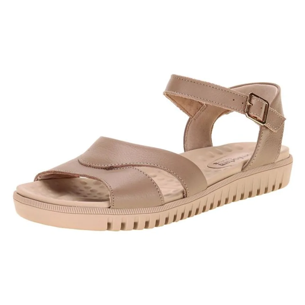 Sandália Feminina Flat ComfortFlex 2445302 BEGE 34
