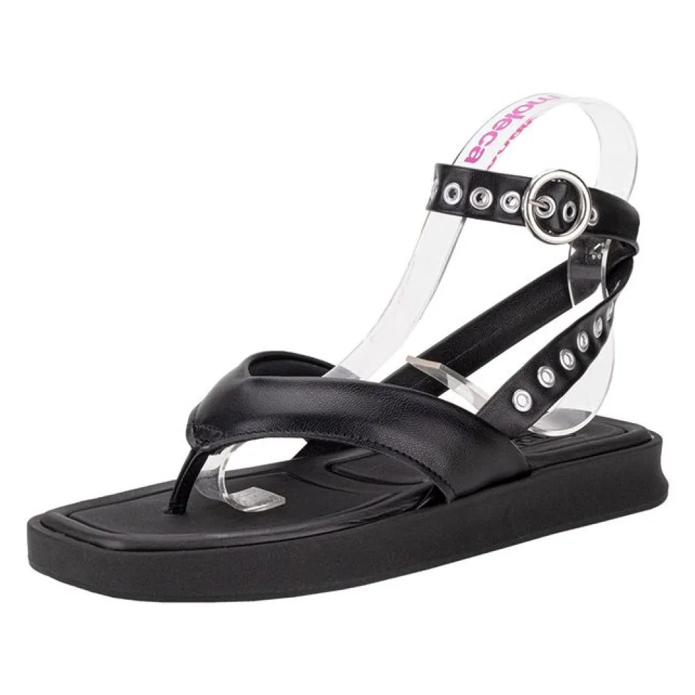 Sandália Feminina Flat Moleca 5506102 PRETO 34