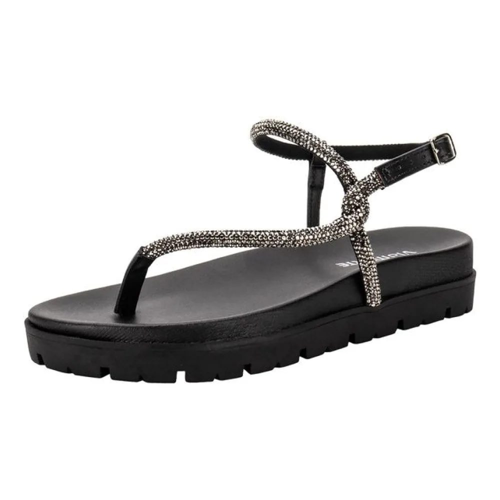 Sandália Feminina Flat Via Marte 102008 PRETO 35