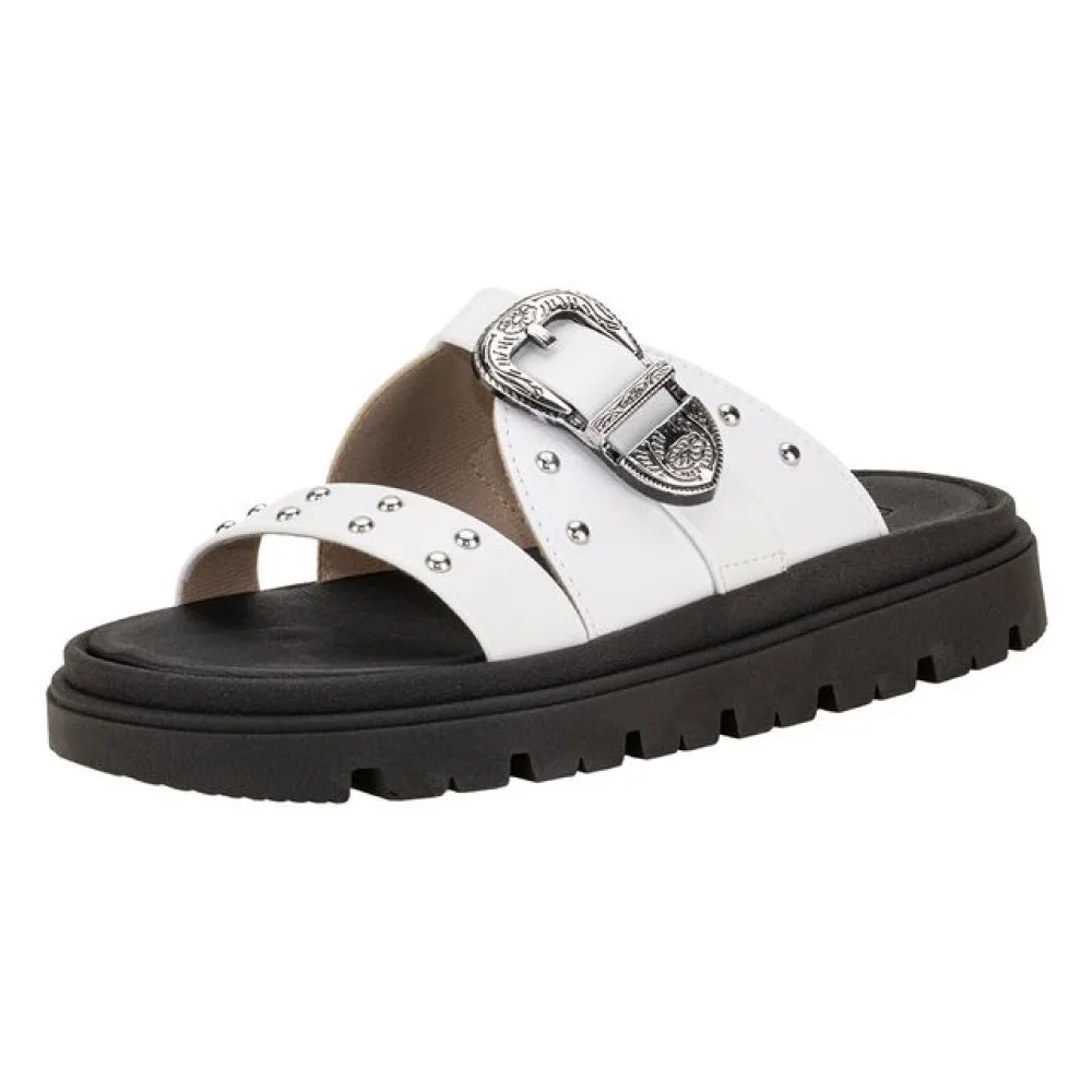 Sandália Feminina Conforto Moleca 5504103 BRANCO/PRETO 34