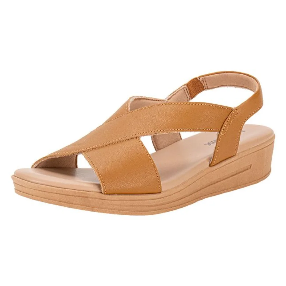 Sandália Feminina Flat Usaflex MM0703 CARAMELO 36