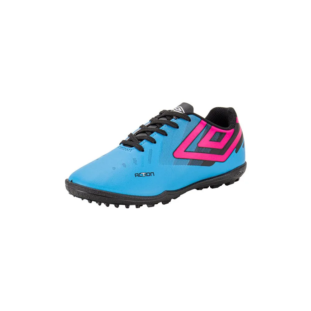 Chuteira Infantil Society Action Umbro U07FB00286 AZUL/ROSA 30