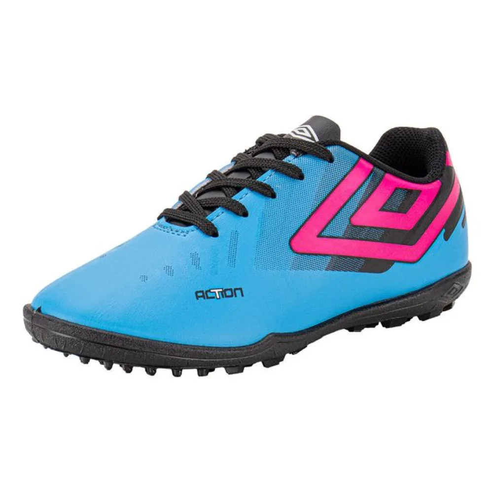 Chuteira Infantil Society Action Umbro U07FB00286 AZUL/ROSA 30