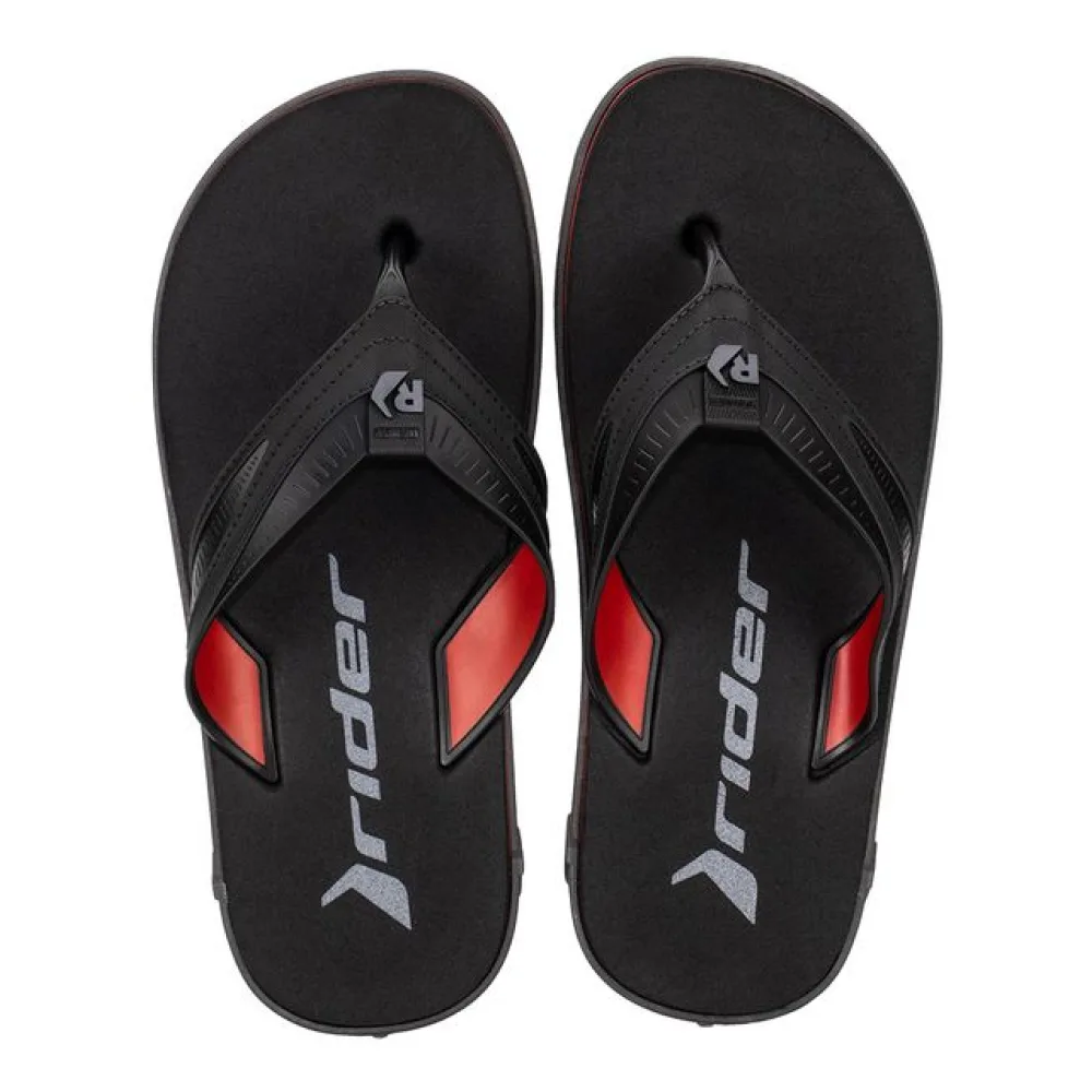 Chinelo Masculino RW Plus Rider 12425 PRETO/VERMELHO 37/38