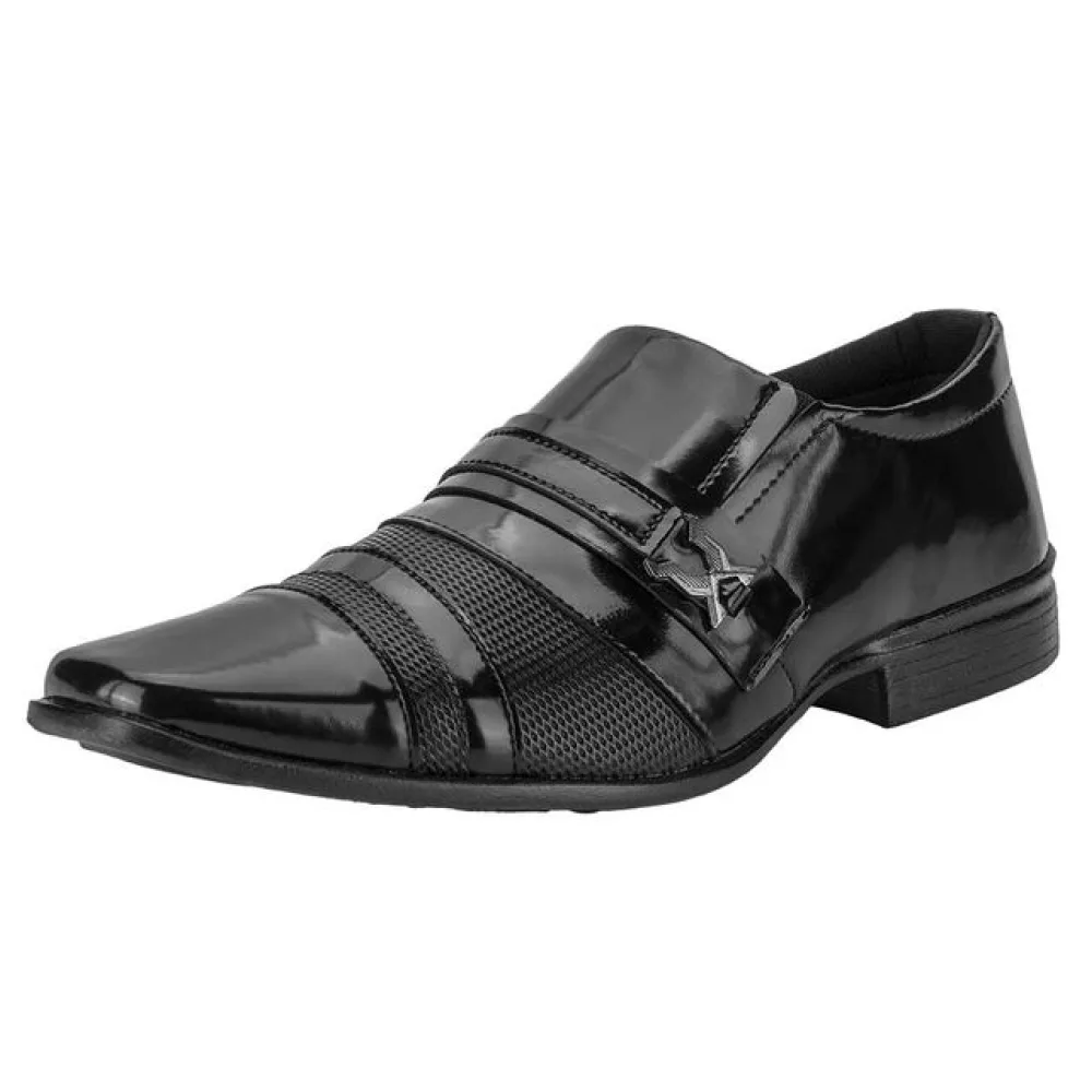 Sapato Masculino Social Mais Leve 605 VERNIZ/PRETO 38